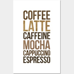 Coffee (Caffeine) Typography Stack Posters and Art